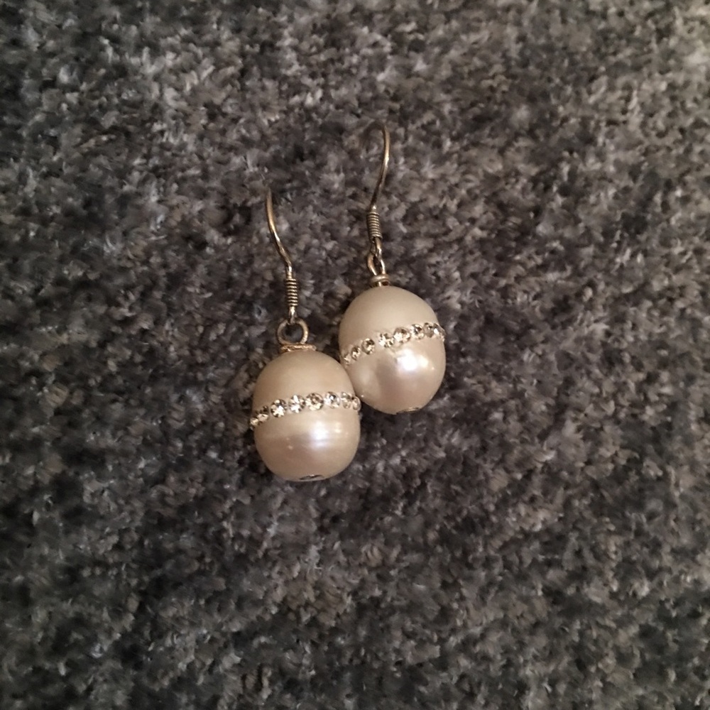 Cultured freshwater pearl 925 drop earrings - Picture 5 of 7